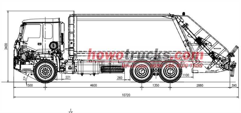 HOWO rear loader truck drawing
