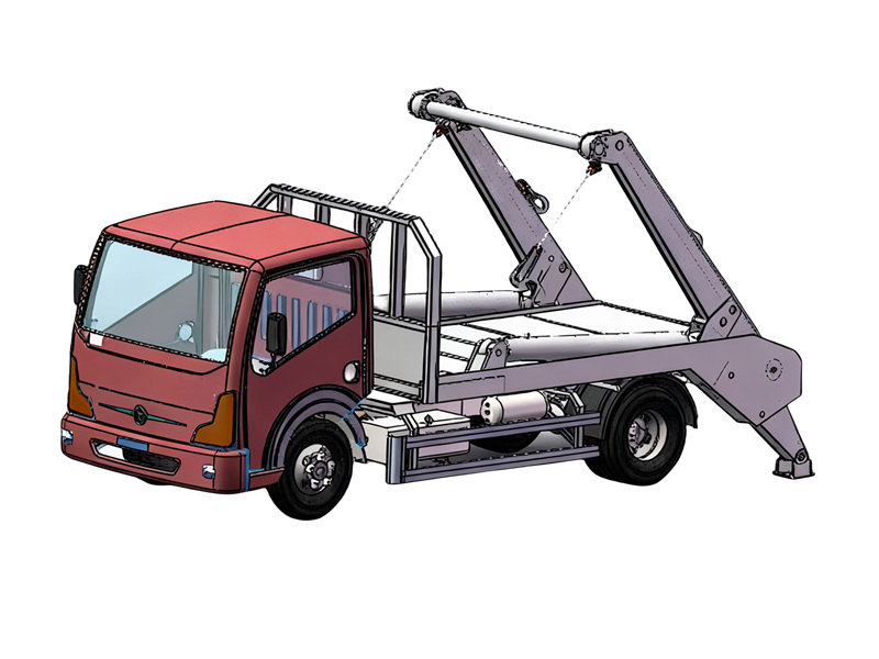 HOWO skip bin lifter truck drawing