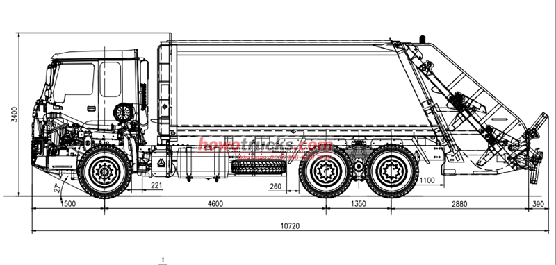Howo 6x4 garbage compactor truck