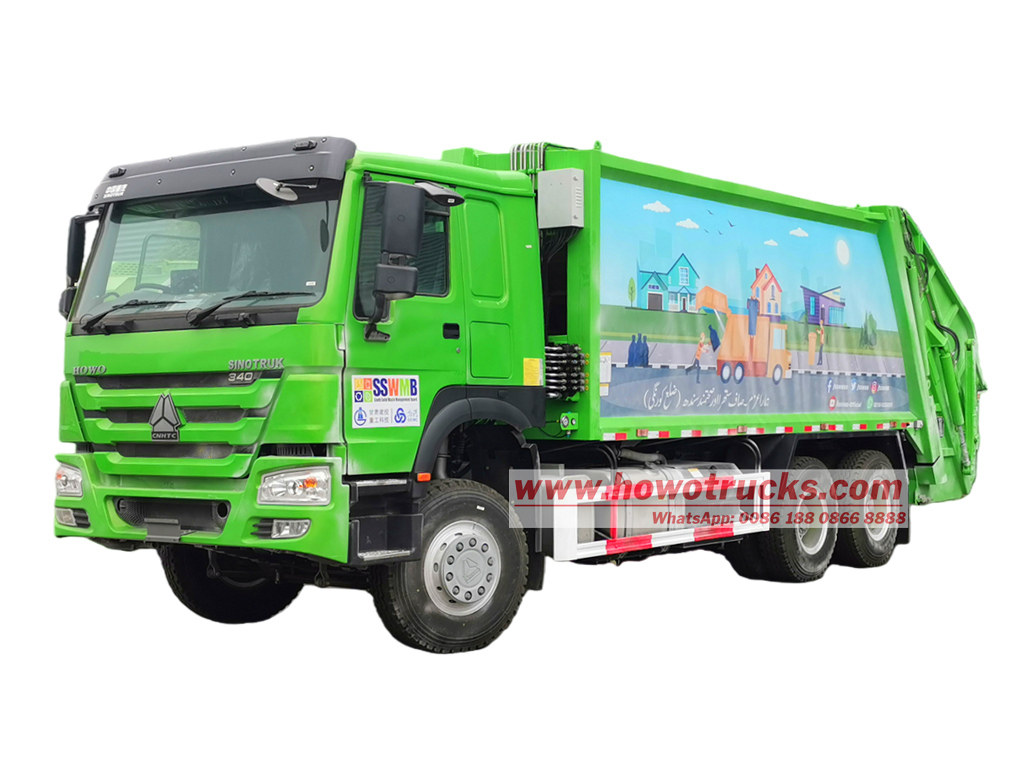 Howo 22cbm rear loader garbage truck