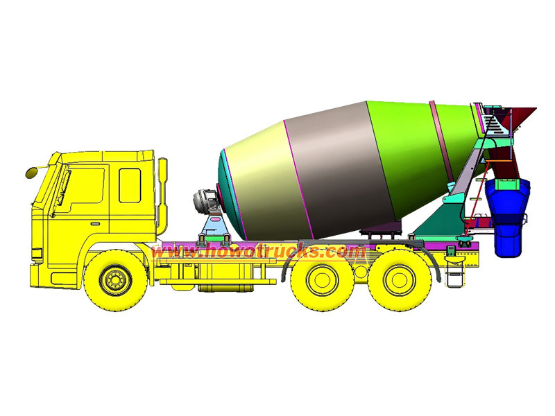 HOWO NX mixer truck 3D drawing