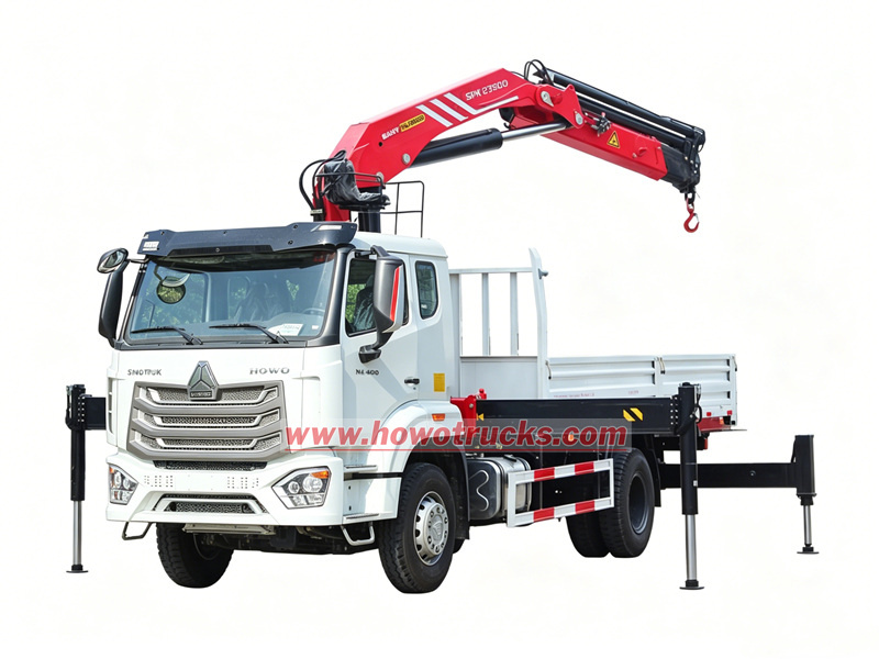 HOWO utility truck with knuckle boom crane