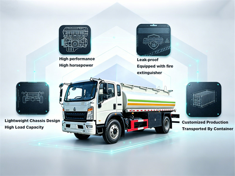 HOWO light 8000L fuel pump truck