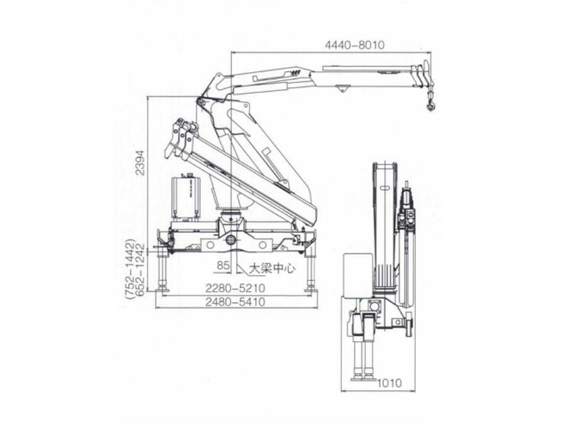 HOWO 5tons knuckle crane truck